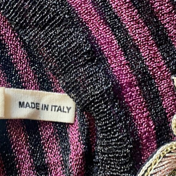 ETOLE SABEL MARANT pink & black striped, metallic thin-knit top in size 2 - Picture 14 of 16